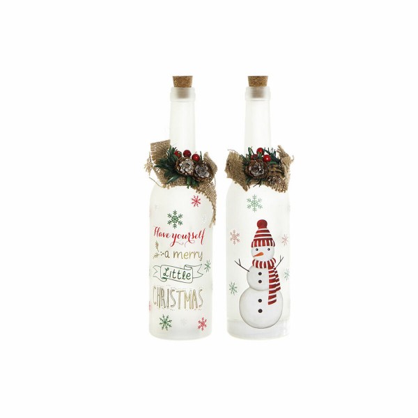 Μπουκάλι LED DKD Home Decor Κρυστάλλινο Χριστουγεννιάτικο στεφάνι (2 pcs) (7.5 x 7.5 x 30 cm)
