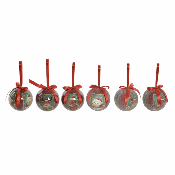 Χριστουγεννιάτικες μπάλες DKD Home Decor Τάρανδος PVC (7 pcs) (7.5 x 7.5 x 7.5 cm)