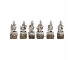 Χριστουγεννιάτικο Στολίδι DKD Home Decor Ξύλο (6 pcs) (5.5 x 5.5 x 15 cm)