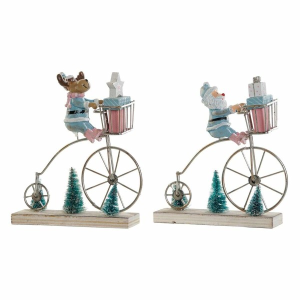 Χριστουγεννιάτικο Στολίδι DKD Home Decor Μέταλλο Ποδήλατο (2 pcs) (15 x 5 x 17 cm) (13 x 5 x 17 cm)