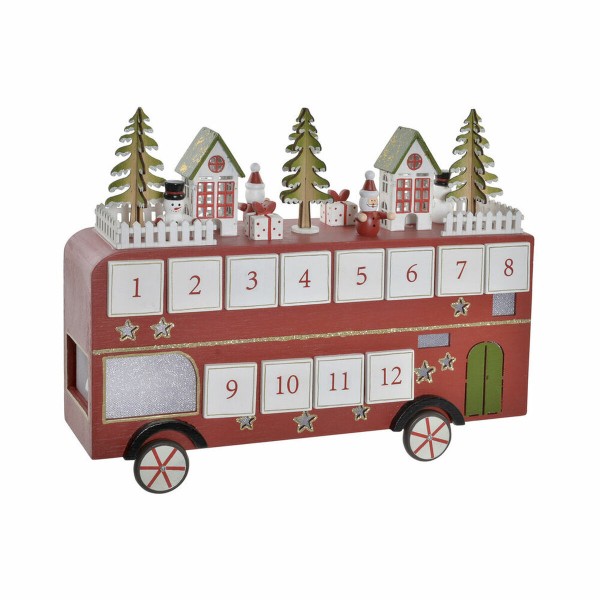 Εορταστικό Ημερολόγιο DKD Home Decor Ξύλο Λεωφορείο (31.5 x 10 x 25 cm)