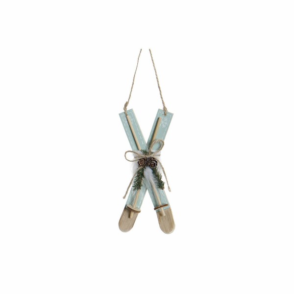Κρεμαστή διακόσμηση DKD Home Decor Χριστουγεννιάτικο στεφάνι Πράσινο Ξύλο Φυσικό (17 x 7.5 x 2.5 cm)