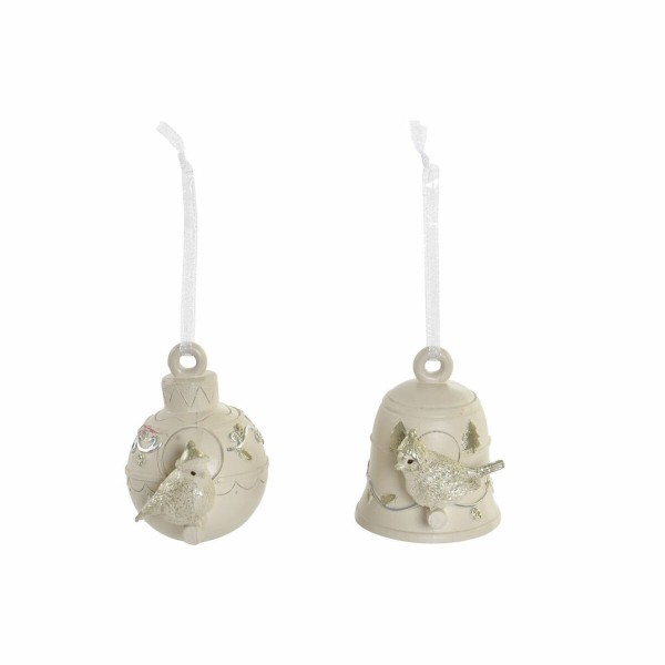 Κρεμαστή διακόσμηση DKD Home Decor Χριστουγεννιάτικο στεφάνι Ρητίνη (2 pcs) (6.5 x 5 x 7 cm)