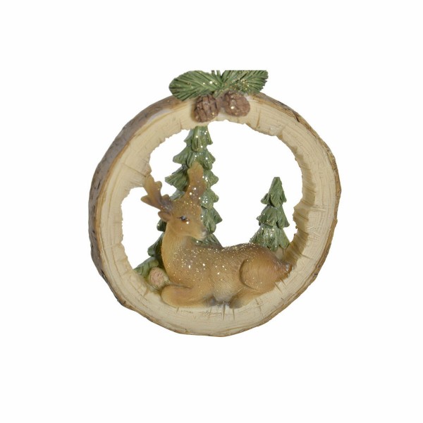 Κρεμαστή διακόσμηση DKD Home Decor Χριστουγεννιάτικο στεφάνι Ρητίνη (7.5 x 2.5 x 8.5 cm)
