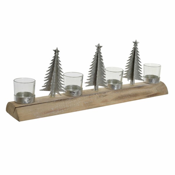 Χριστουγεννιάτικο Κηροπήγιο. DKD Home Decor Μέταλλο Ξυλο παουλόβνια (48 x 8 x 18 cm)