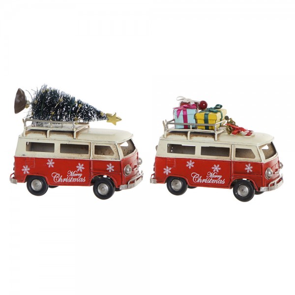 Όχημα DKD Home Decor Διακόσμηση Βαν Χριστουγεννιάτικο στεφάνι (2 pcs) (11.5 x 5 x 8.5 cm)