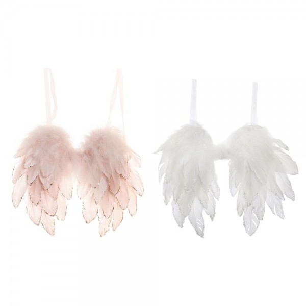 Χριστουγεννιάτικο Στολίδι DKD Home Decor Φτερά (2 pcs) (28 x 4 x 33 cm)