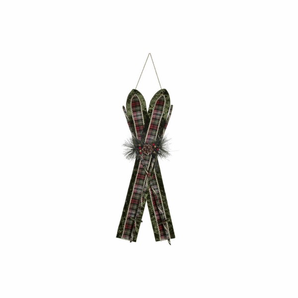 Κρεμαστή διακόσμηση DKD Home Decor Χριστουγεννιάτικο στεφάνι Κόκκινο Πράσινο πολυεστέρας Βελούδο (24 x 10 x 60 cm)