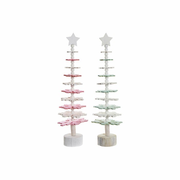 Χριστουγεννιάτικο δέντρο DKD Home Decor Ξύλο MDF (2 pcs) (14 x 14 x 51 cm)