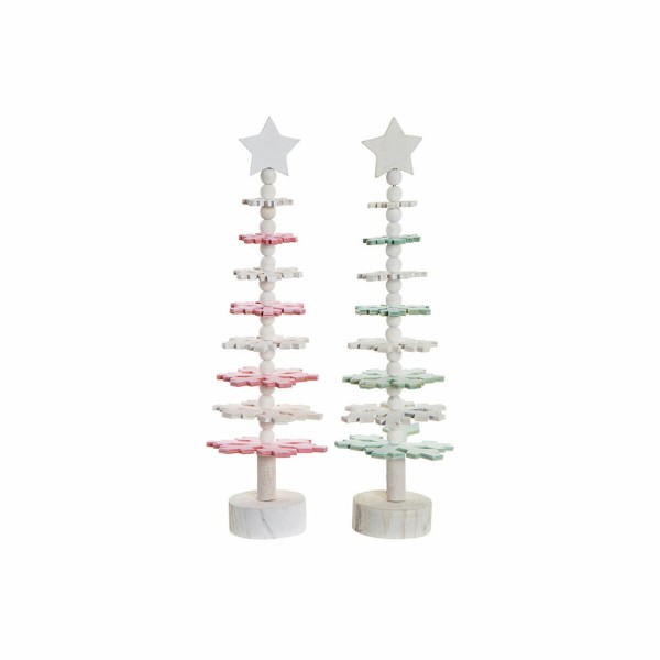 Χριστουγεννιάτικο δέντρο DKD Home Decor Ξύλο MDF (2 pcs) (11 x 11 x 41 cm)