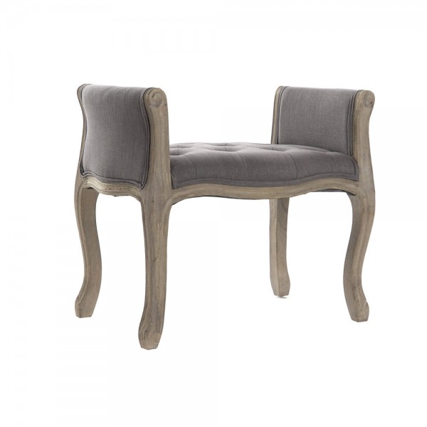 Σκαμπό DKD Home Decor Γκρι λινό ξύλο καουτσούκ (71 x 48 x 60 cm)
