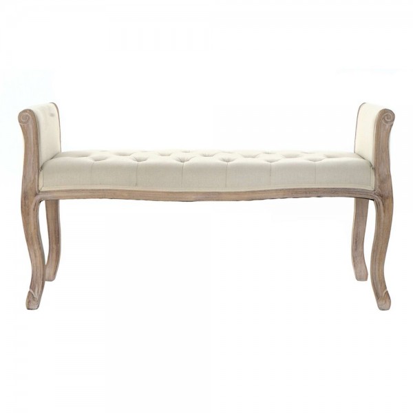 Σκαμπό DKD Home Decor   Φυσικό Μπεζ λινό ξύλο καουτσούκ (109 x 45 x 60 cm)