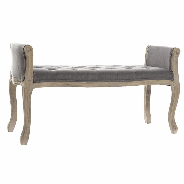 Σκαμπό DKD Home Decor   Καμβάς Φυσικό ξύλο καουτσούκ Σκούρο γκρίζο (109 x 44,5 x 60 cm)
