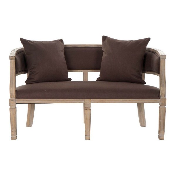 Καναπές DKD Home Decor Καφέ λινό ξύλο καουτσούκ Παραδοσιακά (122 x 69 x 72 cm)
