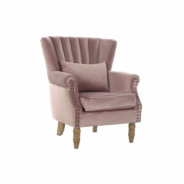 Πολυθρόνα DKD Home Decor Ροζ ξύλο καουτσούκ (73 x 70 x 87 cm)