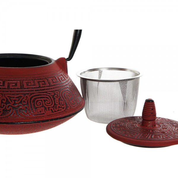 Τσαγιέρα DKD Home Decor Κόκκινο Ανοξείδωτο ατσάλι Πράσινο Σίδερο (18 x 16 x 12 cm) (2 pcs) (800 ml)