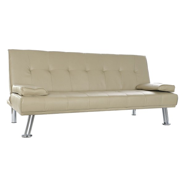 Καναπές-Κρεβάτι DKD Home Decor Μπεζ Μέταλλο πολυεστέρας ξύλο καουτσούκ (185 x 80 x 88 cm)