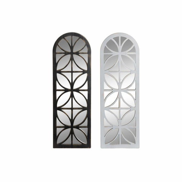 Τοίχο καθρέφτη DKD Home Decor Λευκό Μαύρο Κρυστάλλινο πολυπροπυλένιο (2 pcs) (30.5 x 3 x 91.5 cm)