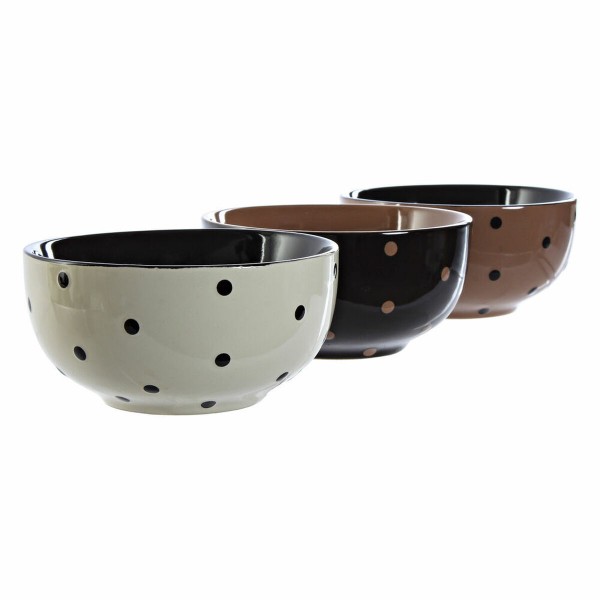 Μπολ DKD Home Decor Πήλινα (13 x 13 x 6,5 cm) (3 Μονάδες)