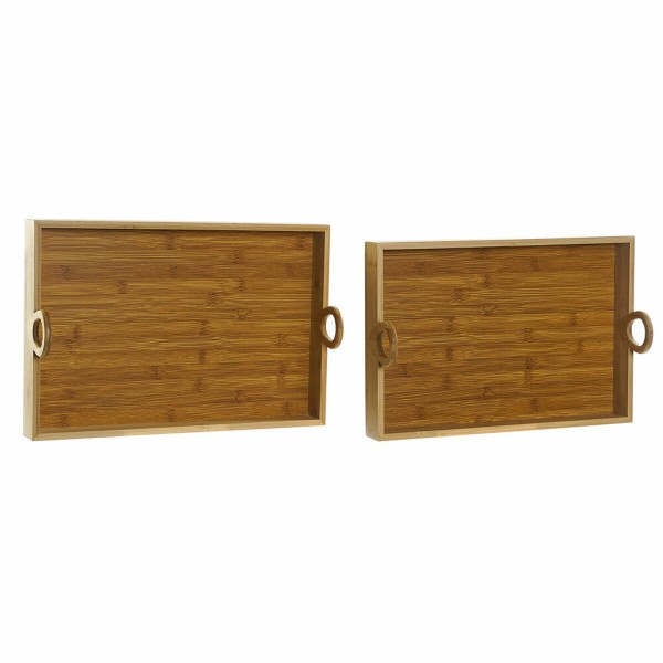 Σετ Δίσκων DKD Home Decor Φυσικό Διακοσμητική κανάτα (45 x 30.5 x 10.5 cm) (41.5 x 28.4 x 10.5 cm) (2 pcs)