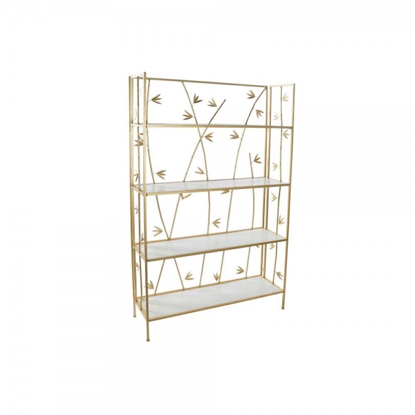 Ράφια DKD Home Decor Χρυσό Μέταλλο Λευκό Διακοσμητική κανάτα 4 Ράφια Ξύλο MDF (100 x 30,5 x 160 cm)