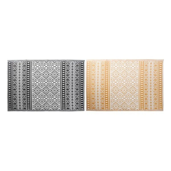 Χαλί DKD Home Decor Μαύρο Πορτοκαλί Πολυπροπυλένιο (ΡΡ) (2 pcs)