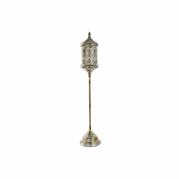 Κηροπήγιο DKD Home Decor Κρυστάλλινο Χρυσό Μέταλλο (21 x 21 x 134 cm)