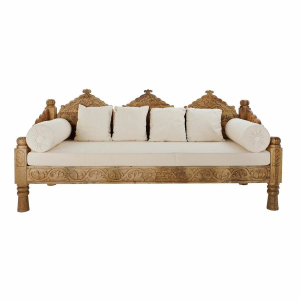 Καναπές DKD Home Decor Μπεζ πολυεστέρας Ξύλο από Μάνγκο (190 x 77 x 90 cm)