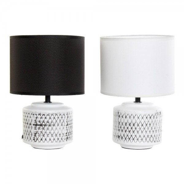 Επιτραπέζιο Φωτιστικό DKD Home Decor Λευκό Μαύρο πολυεστέρας Κεραμικά 25W 220 V (2 pcs) (20 x 20 x 30 cm)