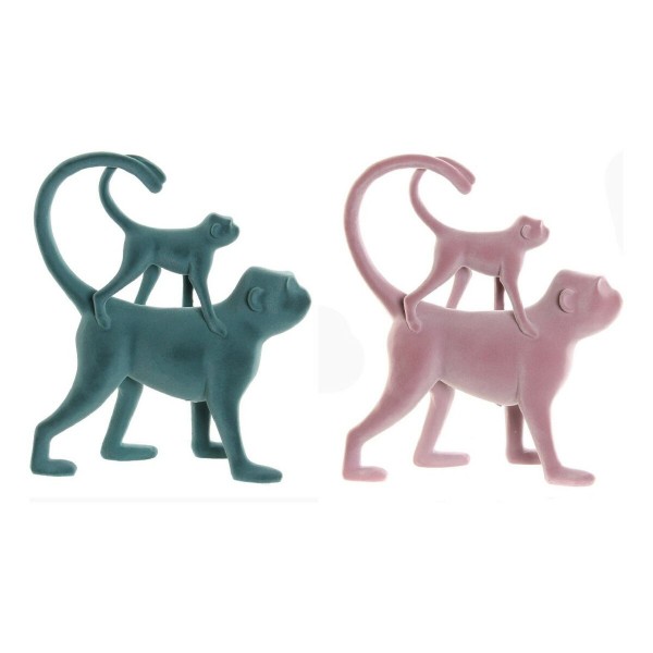 Διακοσμητική Φιγούρα DKD Home Decor ‎S3016861 Ροζ Πράσινο Ρητίνη Τροπικό (22,5 x 8 x 27,5 cm)