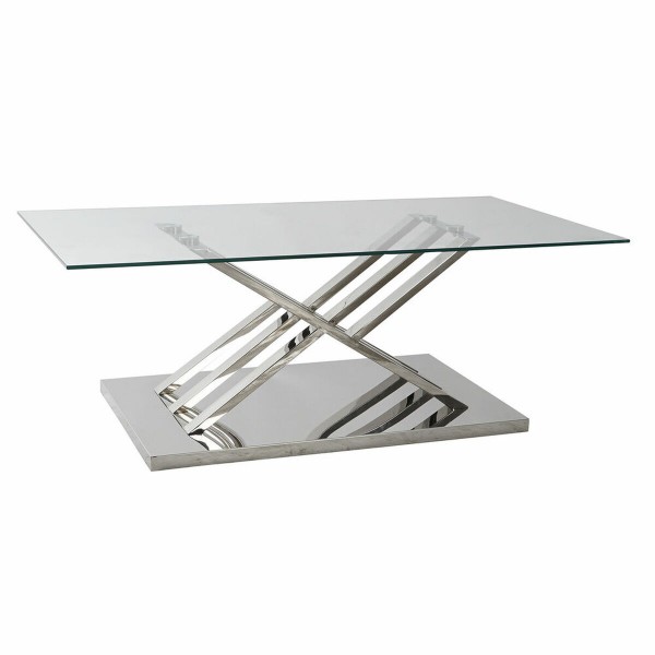 Βοηθητικό Τραπέζι DKD Home Decor Κρυστάλλινο Χάλυβας Ασημί (120 x 60 x 43 cm)