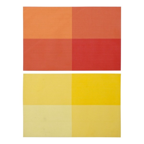Σουπλά DKD Home Decor Κίτρινο Πορτοκαλί PVC (2 pcs) (45 x 31 x 0.5 cm)