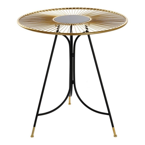 Βοηθητικό Τραπέζι DKD Home Decor Μαύρο Μέταλλο Κρυστάλλινο Χρυσό (67.5 x 67.5 x 73 cm)