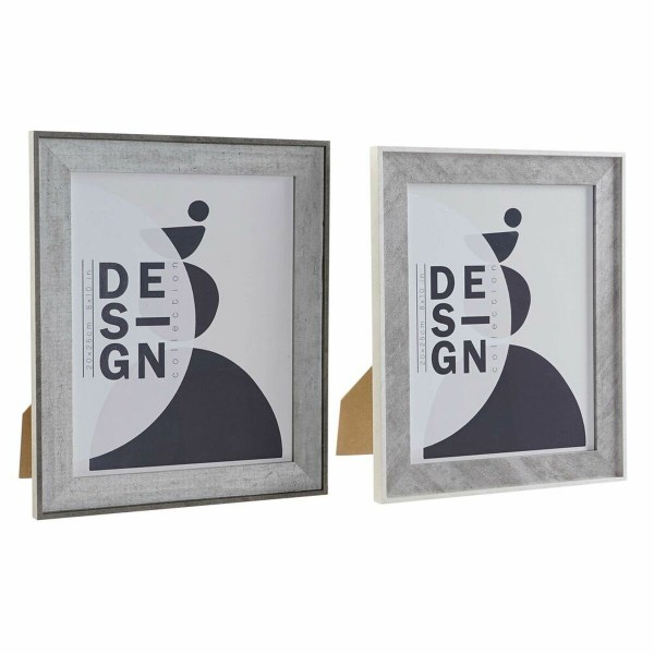 Κορνίζα DKD Home Decor S3024098 Σκούρο γκρίζο Ανοιχτό Γκρι Ξύλο MDF Σκανδιναβικός (x2)