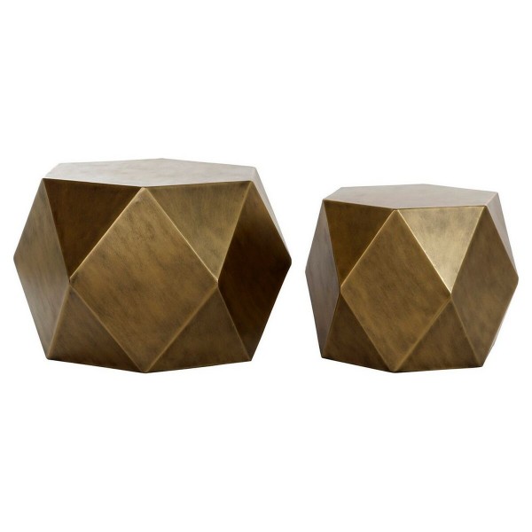 Σετ με 2 τραπέζια DKD Home Decor S3022484 (68 x 68 x 45,5 cm / 53 x 53 x 41 cm) (Ανακαινισμenα A)