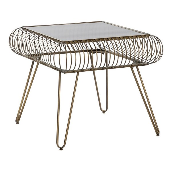 Βοηθητικό Τραπέζι DKD Home Decor Μαύρο Μέταλλο Κρυστάλλινο Χρυσό (58 x 58 x 50 cm)