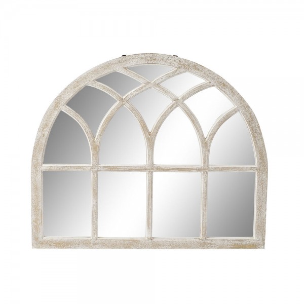 Τοίχο καθρέφτη DKD Home Decor Λευκό Ξύλο από Μάνγκο Μαρινάτος (90 x 2,5 x 75,5 cm)