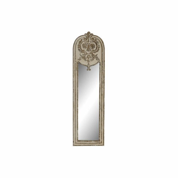 Τοίχο καθρέφτη DKD Home Decor Καθρέφτης Έλατο Λευκό (38 x 3 x 136.5 cm)