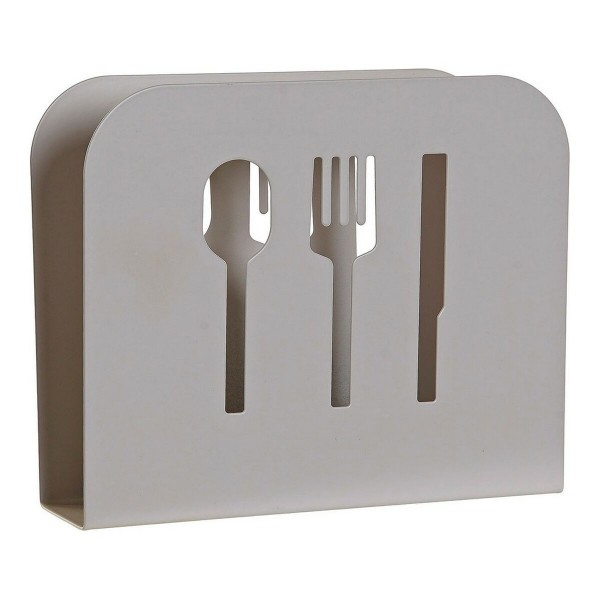 Θήκη για Χαρτοπετσέτες DKD Home Decor Μπεζ Μέταλλο