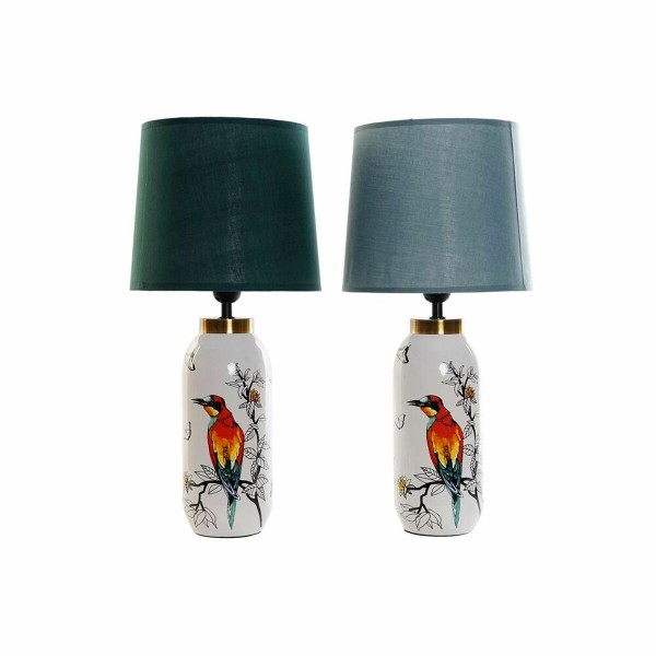 Επιτραπέζιο Φωτιστικό DKD Home Decor βαμβάκι Πήλινα 220 V Πράσινο Μέντα 40 W (2 pcs) (25 x 25 x 53 cm)