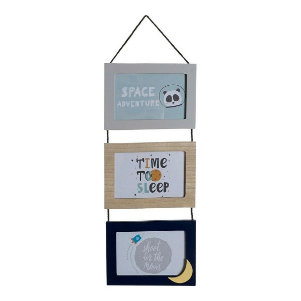 Κορνίζα DKD Home Decor 8424001789016 Διαστημόπλοιο Πολλαπλές Πολύχρωμο Παιδιά Ξύλο MDF (18 x 1 x 52 cm)