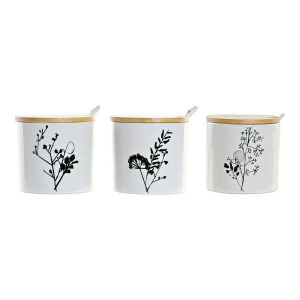 Δοχείο για Ζάχαρη DKD Home Decor Διακοσμητική κανάτα Πήλινα Παραδοσιακά (3 pcs)