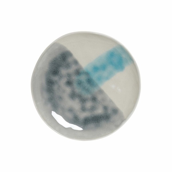 Flatplater DKD Home Decor Γκρι Μπλε Πήλινα Σμαλτωμένο Χάλυβα (21 x 21 x 2.5 cm)