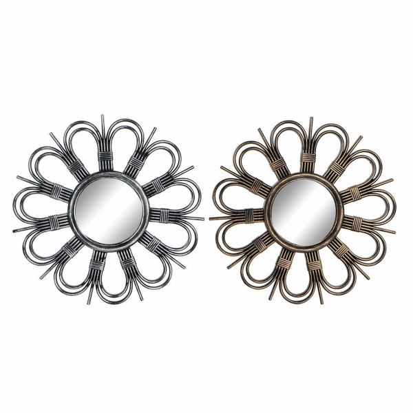 Τοίχο καθρέφτη DKD Home Decor Πολυπροπυλένιο (ΡΡ) (2 pcs) (50 x 2.5 x 50 cm)