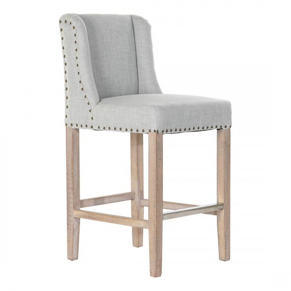 Σκαμπό DKD Home Decor Γκρι λινό ξύλο καουτσούκ (48 x 53 x 104 cm)