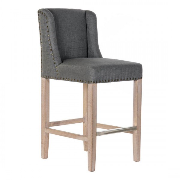 Σκαμπό DKD Home Decor λινό ξύλο καουτσούκ Gris Oscuro (48 x 53 x 104 cm)