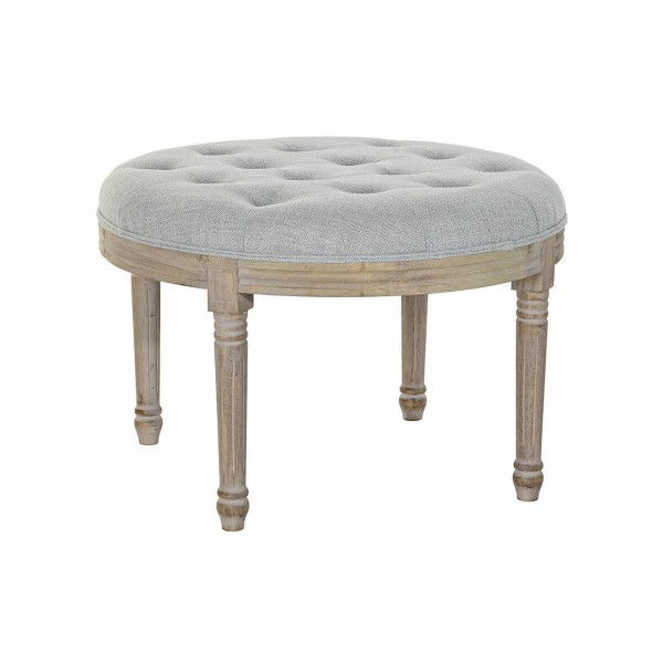 Σκαμπό DKD Home Decor 8424001794416 Φυσικό Γκρι λινό ξύλο καουτσούκ (70 x 70 x 48 cm)