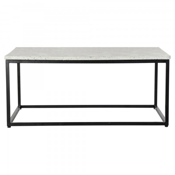 Βοηθητικό Τραπέζι DKD Home Decor Λευκό Μαύρο Πέτρα Σίδερο (100 x 61 x 44 cm)