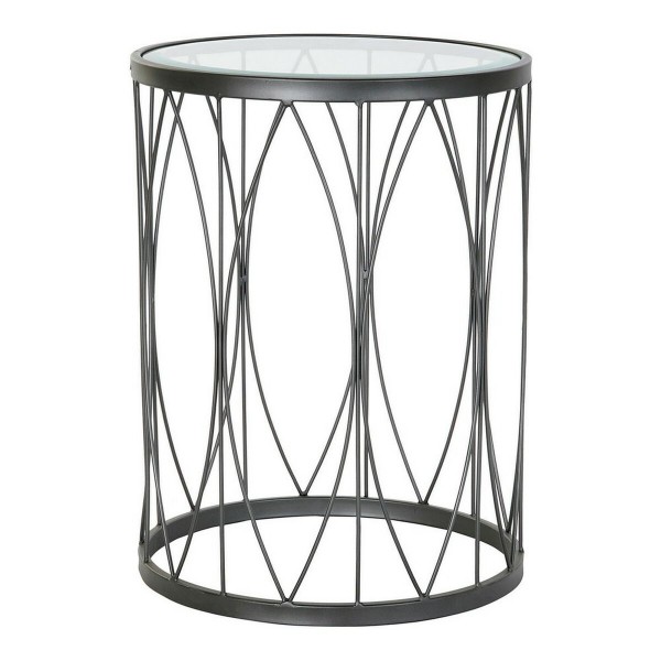 Βοηθητικό Τραπέζι DKD Home Decor Μαύρο Κρυστάλλινο Σίδερο (45 x 45 x 60 cm)