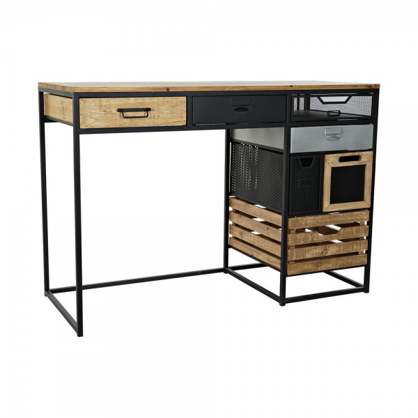 Γραφείο DKD Home Decor Μαύρο Μέταλλο Ξύλο Ασημί (110 x 45 x 77 cm)